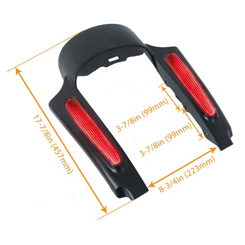 Rear Fender Extension Fascia W/ LED Light For Harley Touring Street Glide 09-13 - Picture 2 of 12