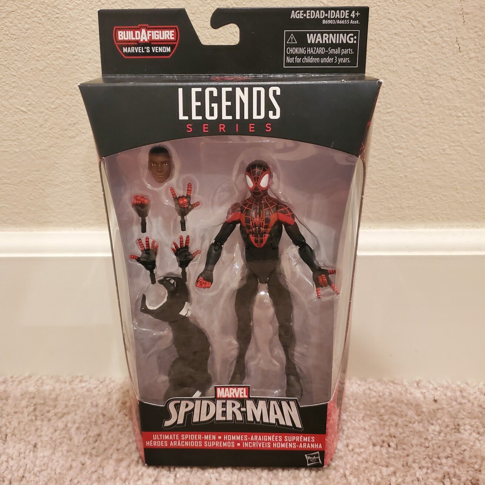 Marvel Legends Ultimate Spiderman Miles Morales Space Venom BAF action figure