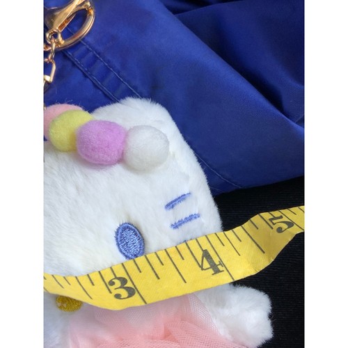 Hello Kitty Plush Sanrio Keychain Kawaii Tutu Dress Pastel Pom Poms Kids - Picture 5 of 5