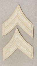 Army Chevron 1875: WAC Corporal, pair - WWII on lt. beige