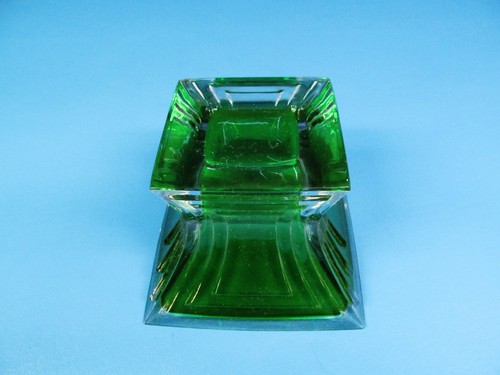 Mikasa Green City Lights Square Votive Candle Dish Holder Czech Republic - Picture 5 of 5