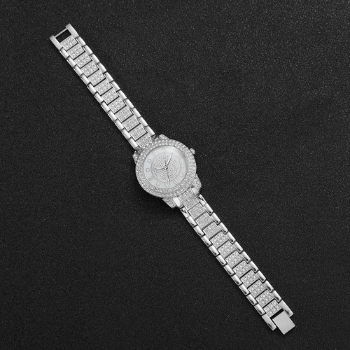 Electronic Quartz Watch Shiny Rhinestone Mechanical Watch Birthday Gift - Picture 3 of 8