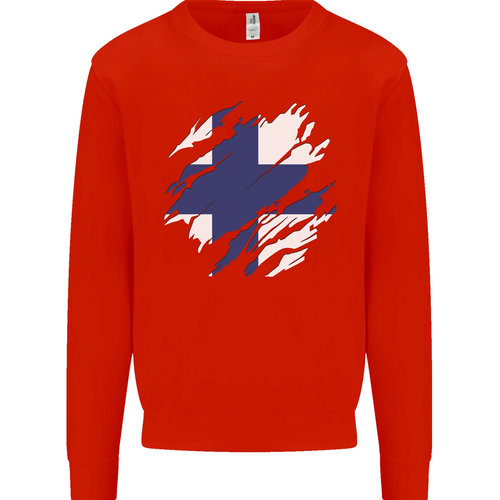 Torn Finland Flag Finnish Day Football Kids Sweatshirt Jumper - Picture 24 of 89