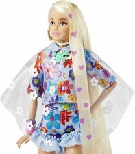 NRFB Poupée doll BARBIE EXTRA #12 blonde  FLORAL POWER & Bunny HDJ45