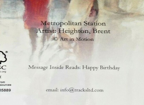 Tarjeta de feliz cumpleaños. Tema Estación Metropolitana. Por Tracks Publishing. - Imagen 2 de 4