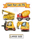 4pc Construction Vehicle Digger Balloon Set Boys Birthday Party Decorations