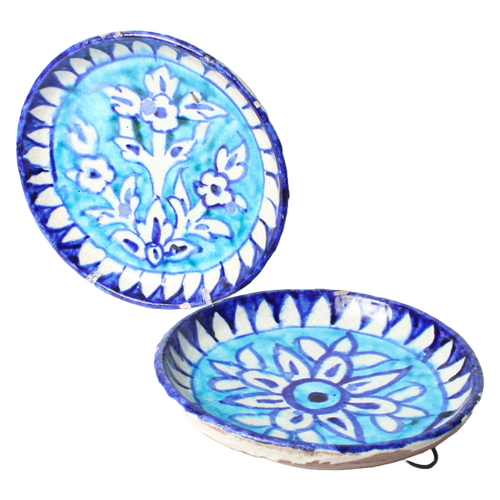 Antique Persian wall plates set of 2 | 19th century Qajar style - Picture 5 of 10