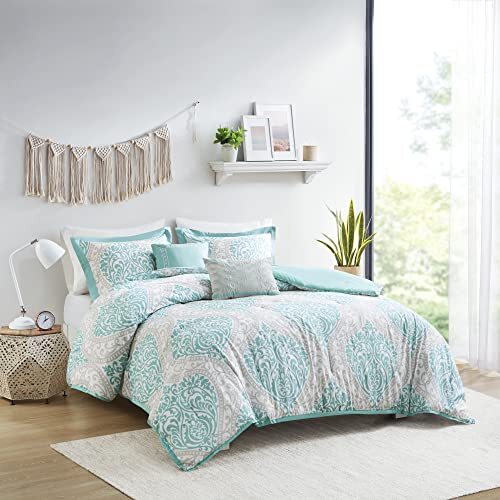 Intelligent Design ID10-898 Senna Comforter Set King/Cal King Size - Aqua Blu... - Picture 3 of 12