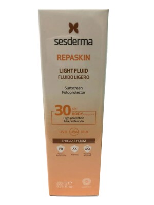 SESDERMA Repaskin Light Fluid Körper-Sonnenschutz Fotoprotecteur LSF30 6,8 fl...