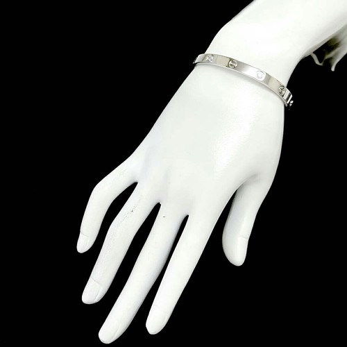 Cartier Love Bracelet Diamond 4P Bangle 18K WG 750 Size17 90277754 - Picture 6 of 8