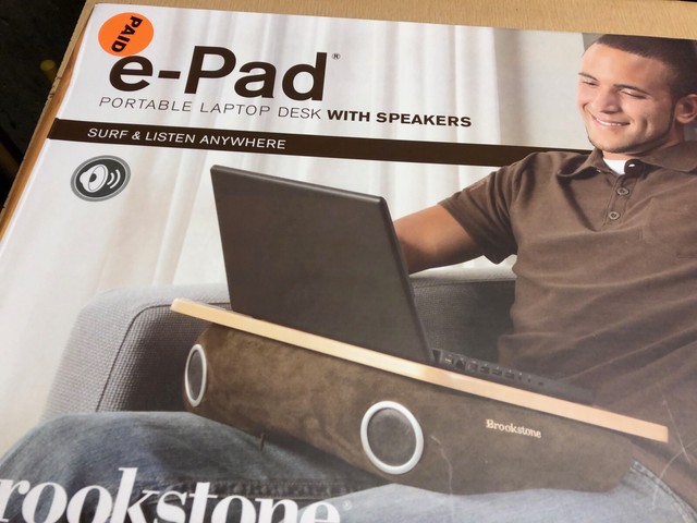Brookstone E Pad Portable Laptop Desk With Speakers For Sale