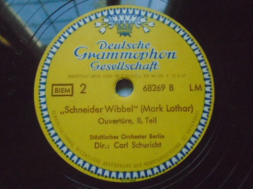 CARL SCHURICHT SCHNEIDER WIBBEL OVERTURE Mark Lothar DGG 68269 E+ - Picture 2 of 2
