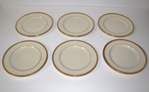 6er Set Lenox Smoking 6 1/8" Brot- oder Dessertteller mit goldverkrusteten Rändern - Bild 1 von 8