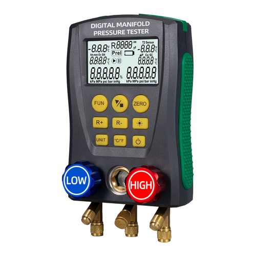 NEW Refrigeration Digital Manifold Gauge HVAC Vacuum Pressure Temp Tester Kit US - Picture 14 of 18