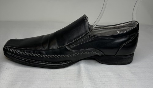 MADDEN Mens Black Lined Slip on Leather Square Moc Toe Loafers Size 9.5M - Picture 7 of 15