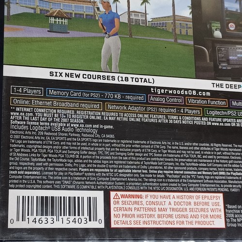 Tiger Woods PGA Tour 08 for Sony Playstation 2 PS2 New Factory Sealed MINT - Picture 4 of 8