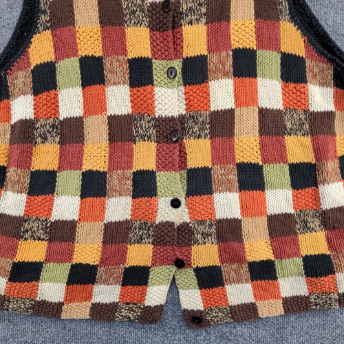 White Stag Women's Button-Up Sweater Vest Multi Plus 22W/24W Check Vintage - Picture 5 of 12