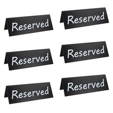 6 Pack Acrylic Reserved Table Signs for Wedding Party Restaurant - Double Sid...