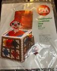 Vtg Christmas Jack In Box Ornament Plastic Canvas Needlepoint Columbia Minerva