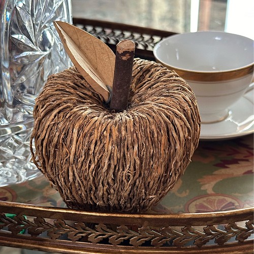 Madera de vid de romero decoración de manzana hoja tallada 5" granja primitiva - Imagen 5 de 5