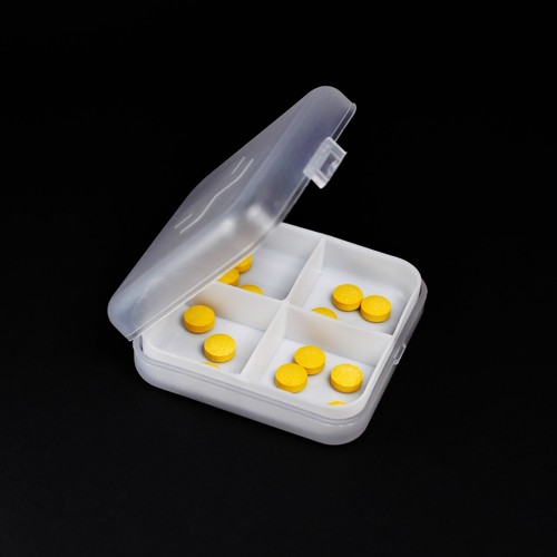 White Small Pill Box, Portable Travel Organiser, Pill Box Holder, Vitamin Holder - Picture 2 of 8