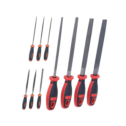 Sealey File Set 10pc Engineer's Needle Second Cut Coarse Flat Round - Picture 8 of 8