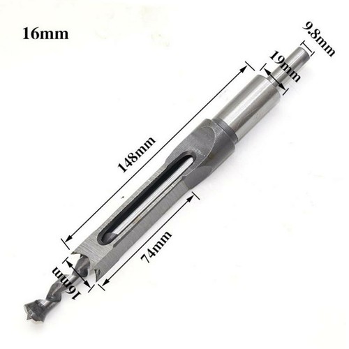 1/4x 6-16mm Woodworking Square Hole Drill Bits Wood Mortising Chisel Set Mortise - Picture 11 of 16