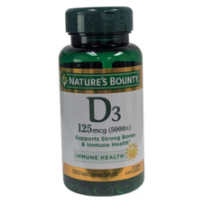 Nature's Bounty Vitamin D3 Immune Bone Support, 125 mcg, 150 Softgels EXP3/26