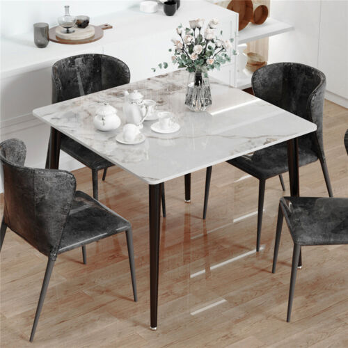 Solid Marble Kitchen Room Dining Table 80x80cm Square Leisure Coffee Table Desk - Picture 27 of 36