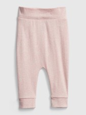 NEW 20 GAP Heather Pink Pull-On Foldover Waist Pants Size 18-24 Months
