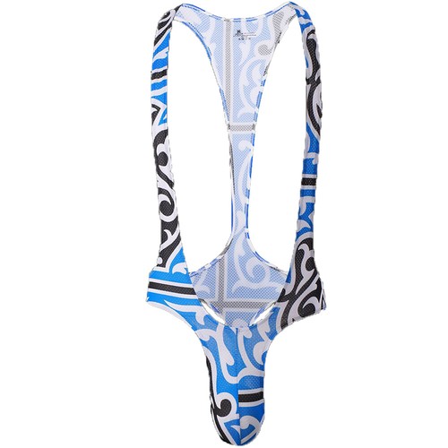 Sexy Hombres Estampado Jockstrap Body Tanga Ropa Interior Lucha Singlet Body Shapers - Imagen 32 de 36