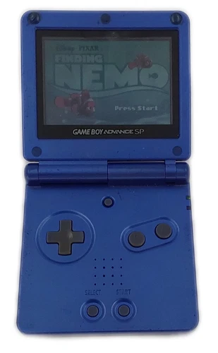 Nintendo Gameboy Advance SP AGS-001 Blue Console w/ Finding Nemo Game