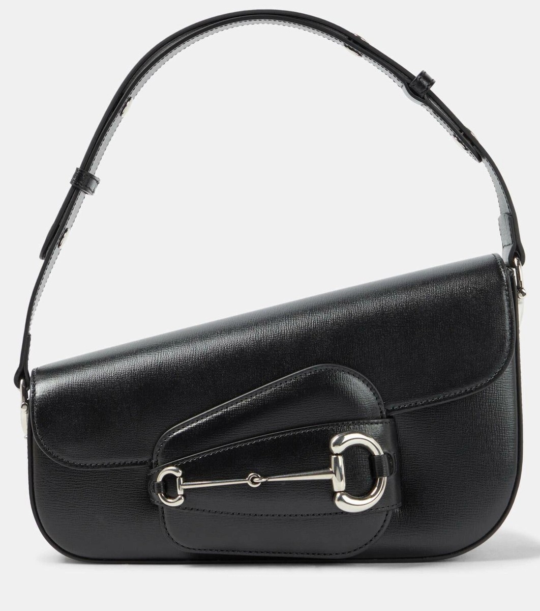【関税&送料込】Gucci Black Leather 1955 Horsebit Shoulder B Gucci Horsebit 1955 medium shoulder bag in black leather
