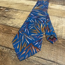 Men's Tie Van Huesen Classic Collection Blue Floral Neutral Colors 58  x 4  EUC