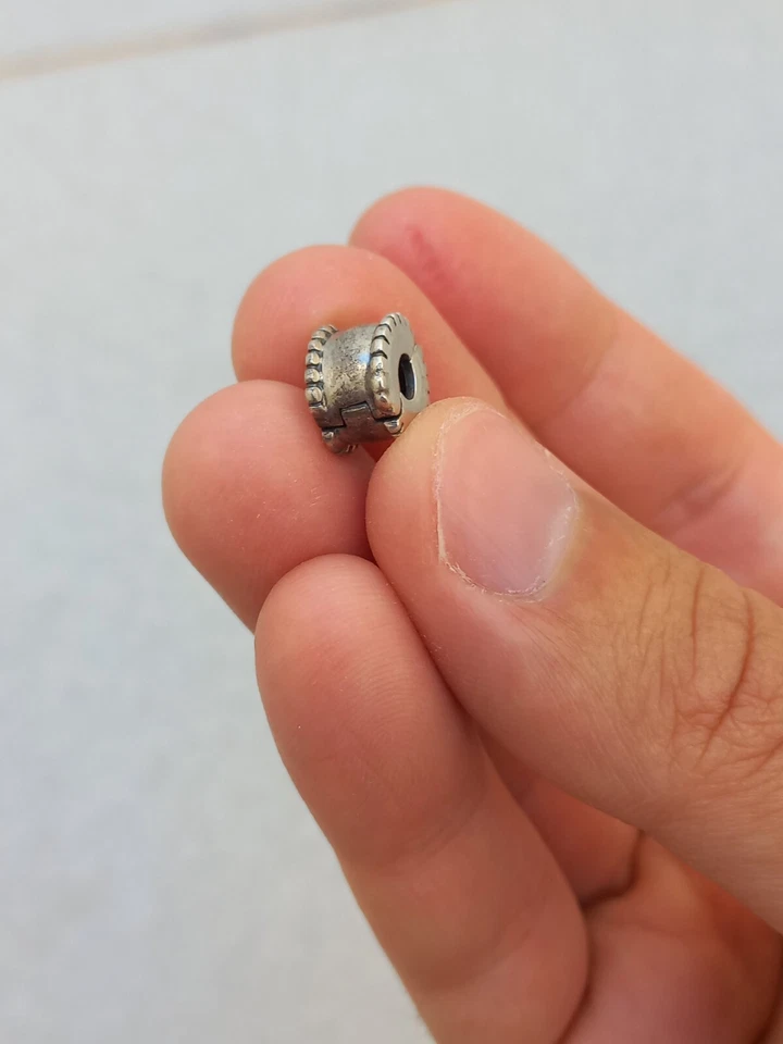 Authentic Pandora Beaded Round Clip Charm Beleved Spacer 790267 Silver 925 - Immagine 3 di 4