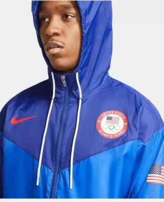 NIKE TEAM USA OLYMPIC WIND RUNNER JACKET CK5813 455 HOODED