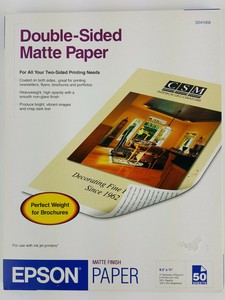 Epson Double Sided Matte Paper 8.5x11 Inches, Double-sided ...
