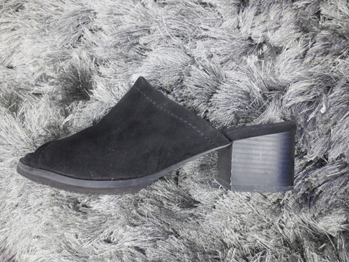 Scarpa donna Qupid tacco mules 6 nera ecopelle scamosciata blocco grosso tacco slip on - Foto 7 di 16
