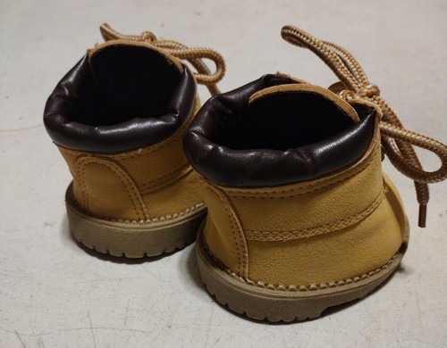 Build A Bear Construction Work Hiking Boots Shoes Tan Brown BAB Accessories - Picture 3 of 4