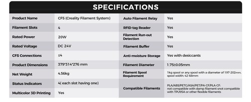 Creality CFS Auto Filament System+Upgrade Accessory Kit for 3D Colorful Printing - Afbeelding 12 van 19