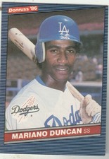 FREE SHIPPING-MINT-1986 Donruss #128 Mariano Duncan Los Angeles Dodgers 