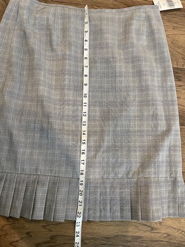 Nuevo Traje de Mujer Tahari Arthur S Levine 2 Piezas Gris Azul Falda Plisada Preppy 12 - Imagen 18 de 20
