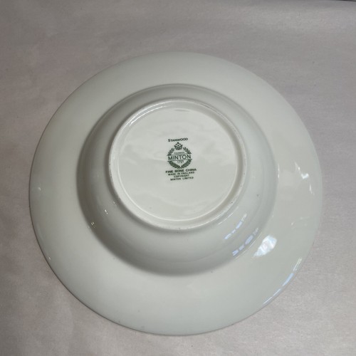 6 Minton Stanwood Rimmed Soup Bowls Gold Trim - Picture 5 of 13
