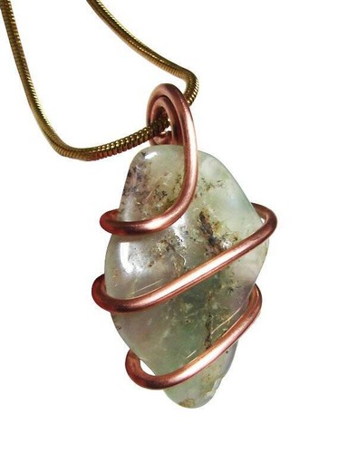 Real Crystals CHRYSOCOLLA PENDANT Handmade Talisman Stress Reliever Calm #11 - Picture 2 of 2