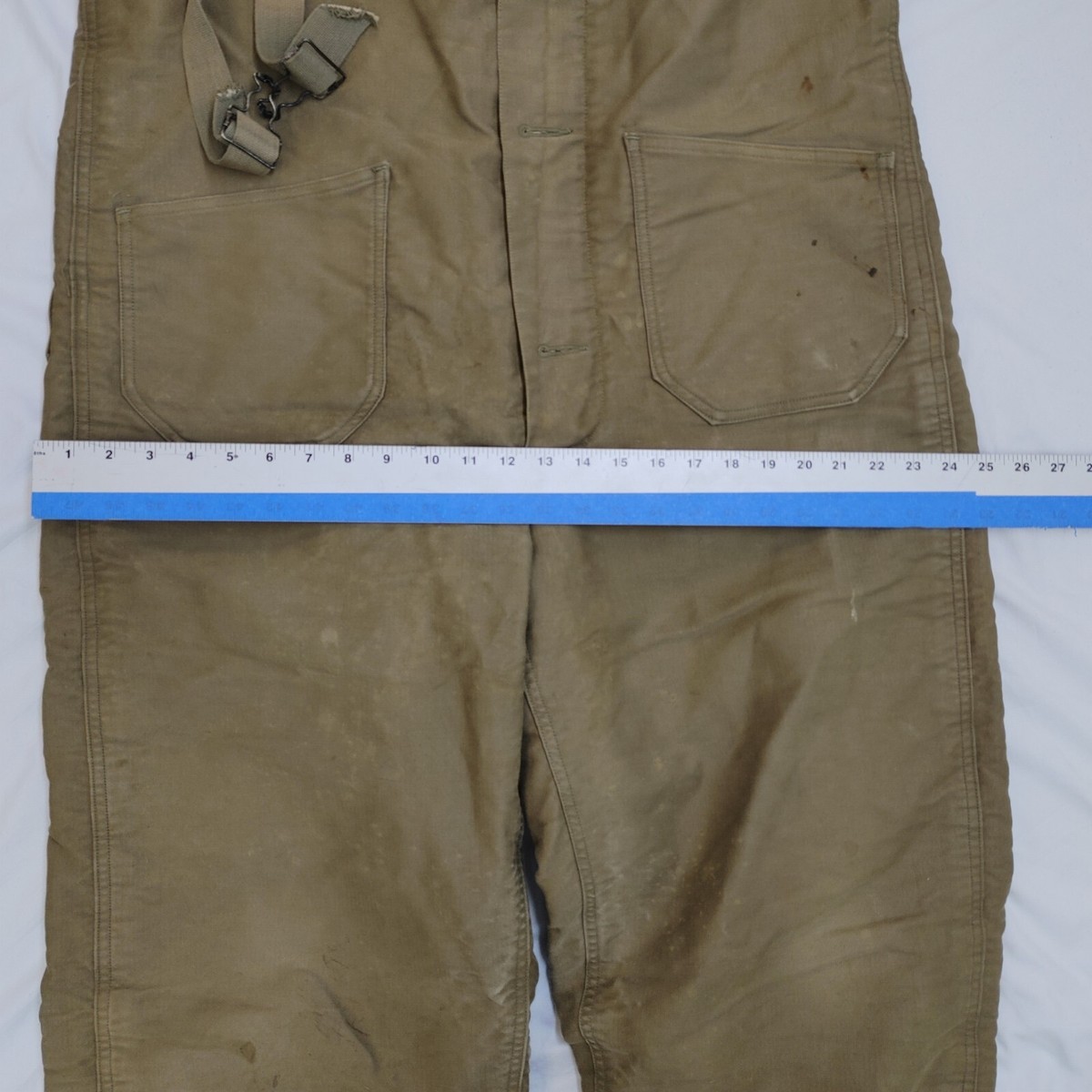 WW2 USN N1 Deck Trousers Wool Lined Bib Overalls US Navy