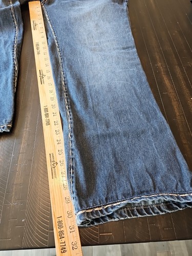Do Denim Men's Dark Blue Flap Pocket Jeans Wide Leg Thick Stitch Size 40X31 - Picture 8 of 13