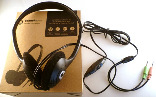 Auriculares estéreo de computadora con micrófono en línea + control de volumen Skype VOIP, etc. OM0805 - Imagen 1 de 3