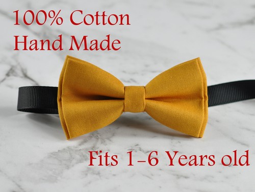 Baby Page Boy Kids infant Toddler Cotton Bowtie Bow Tie BLACK NAVY BLUE Grey - Picture 73 of 150