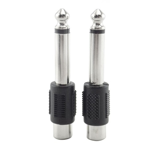 RCA to 1/4" Adapter 6.35mm 1/4 inch Male to RCA Female Plated Connector - Zdjęcie 10 z 10