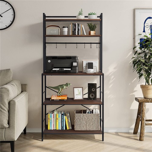 Industrial Living Room Free Standing Utility Organizer Shelf Kitchen Bakers Rack - Picture 7 of 12